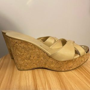 Jimmy CHOO Nude Patent Leather Slides Size 7.5